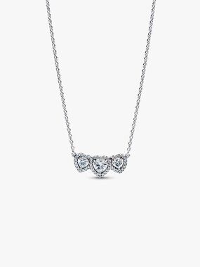 Pandora Halo Heart Trilogy Collier Necklace